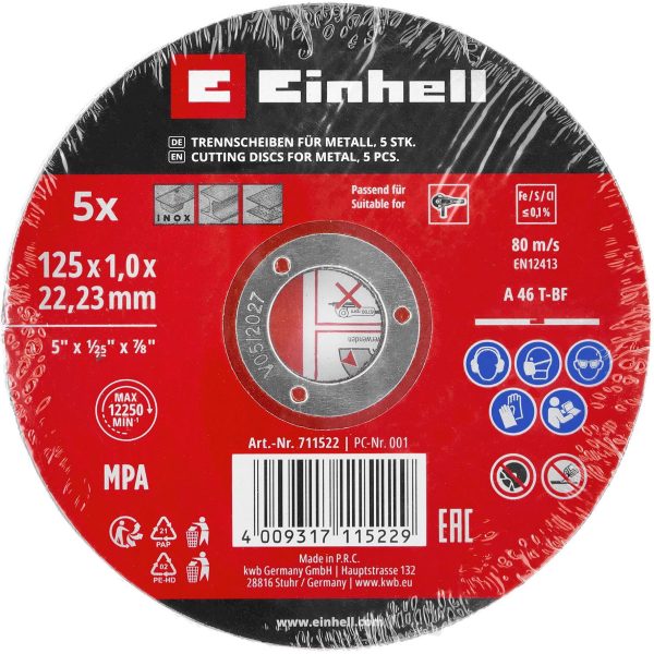 einhell-tarcza-do-metalu-125-mm,-5-szt.-49711522